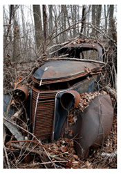 Rusted, old Studebaker model