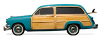 An old woody station wagon