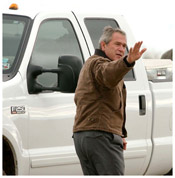 President Bush and his pickup truck