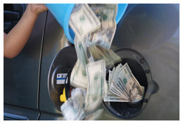 Pouring cash into the gas tank