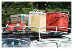 Loaded car roof rack