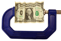 A dollar in a vise